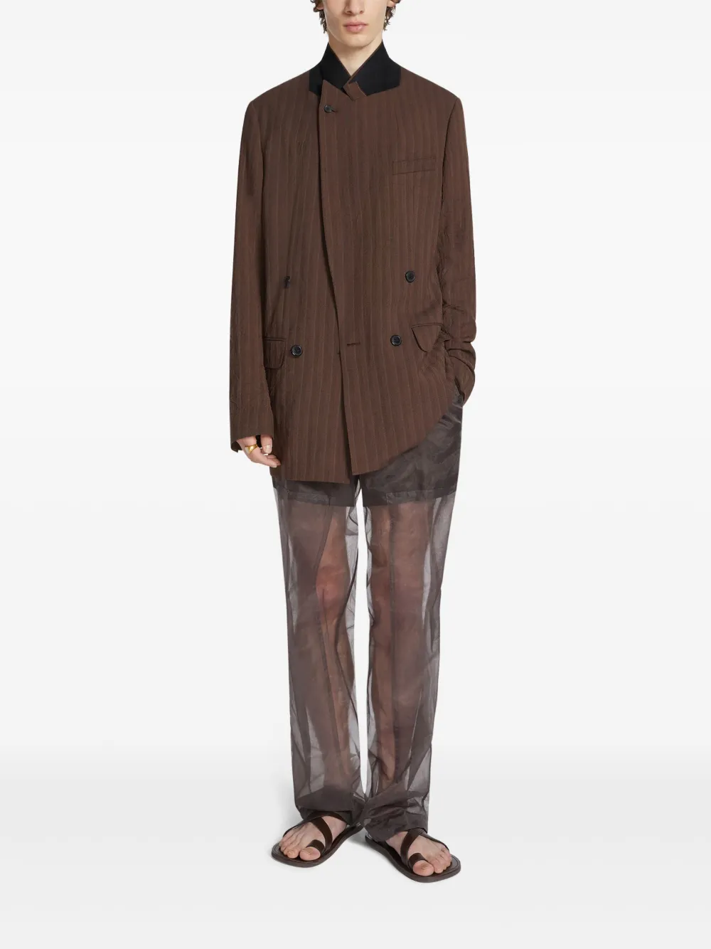 DRIES VAN NOTEN Gestreepte blazer - Bruin