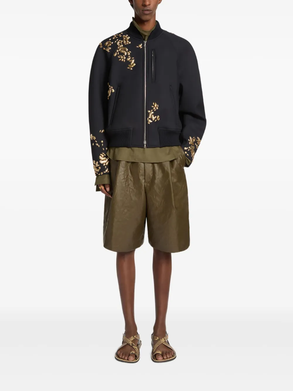 DRIES VAN NOTEN Gewatteerdee bermuda shorts - Bruin