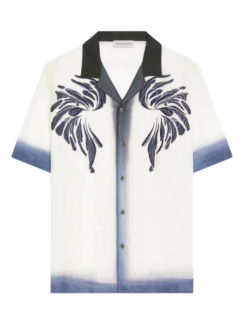 wing-embroidery short-sleeve shirt