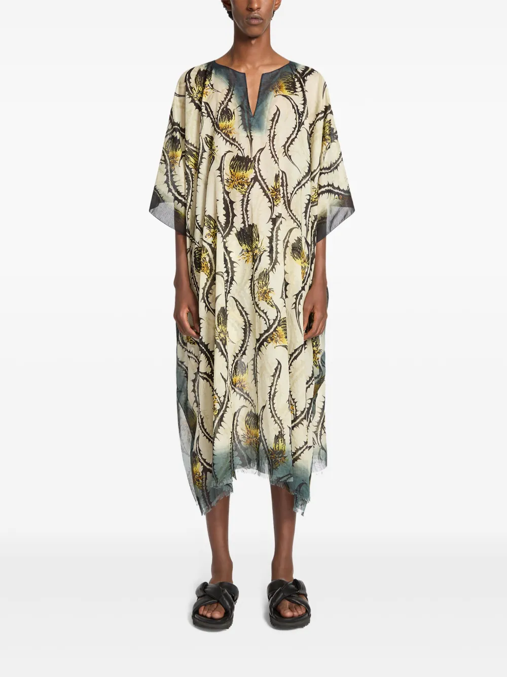 DRIES VAN NOTEN caftán de algodón estampado | Image 2