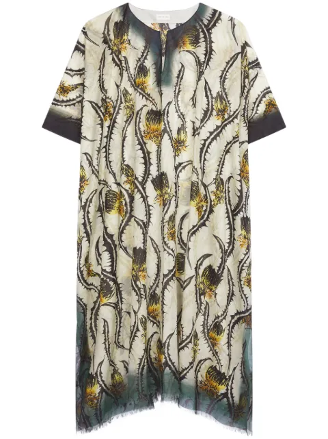 DRIES VAN NOTEN caftán de algodón estampado