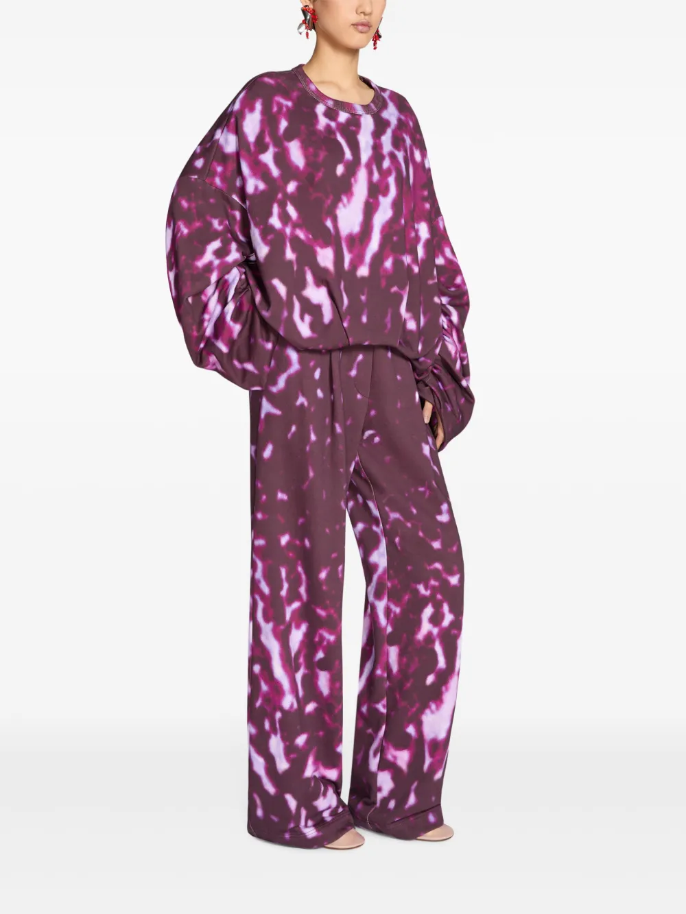 Shop Dries Van Noten Draped Sweatshirt In Pink