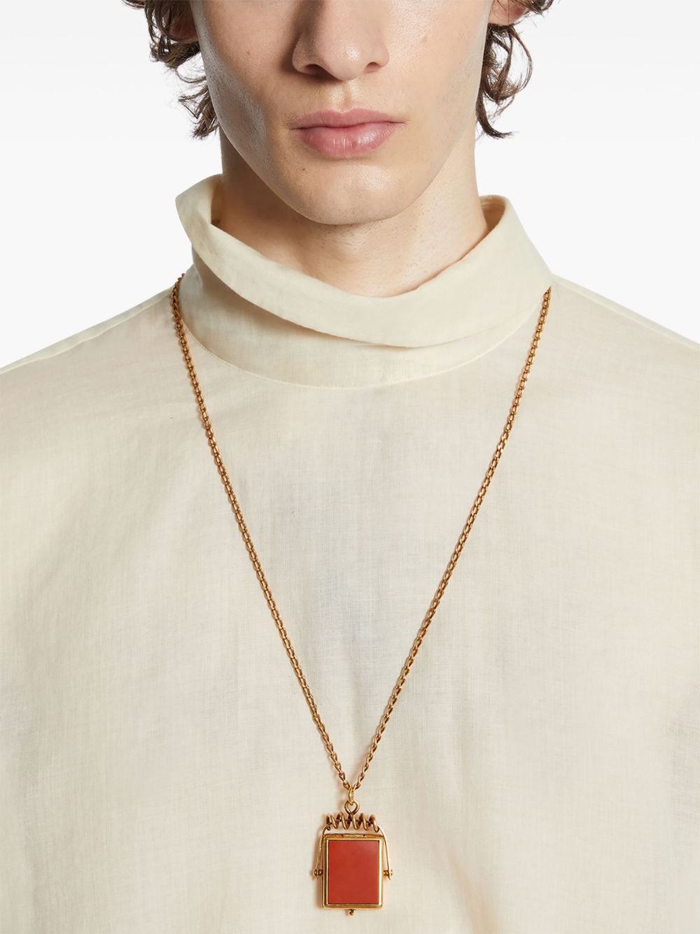 DRIES VAN NOTEN stone-pendant necklace - Red