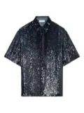 DRIES VAN NOTEN sequin-embellished short-sleeve shirt - Blue