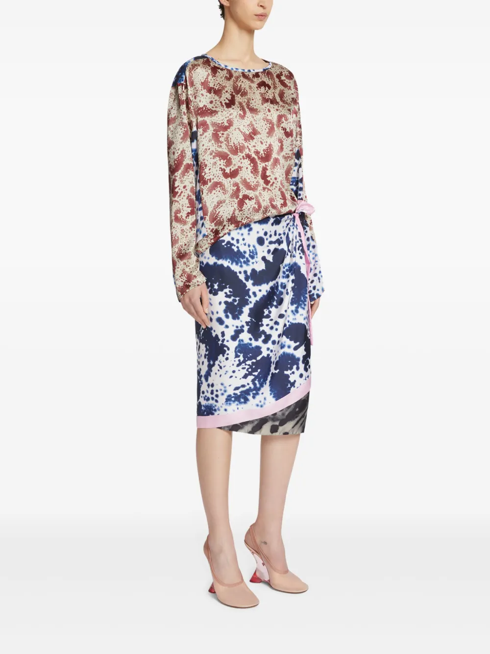 DRIES VAN NOTEN Asymmetrisch T-shirt Rood