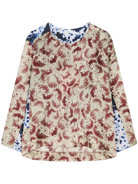 DRIES VAN NOTEN playera asimétrica estampada