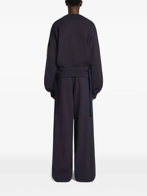 存在感絶大【Dries Van Noten】パッチ スウェットシャツ DRIES VAN NOTEN パッチ スウェットシャツ | ブルー | FARFETCH JP