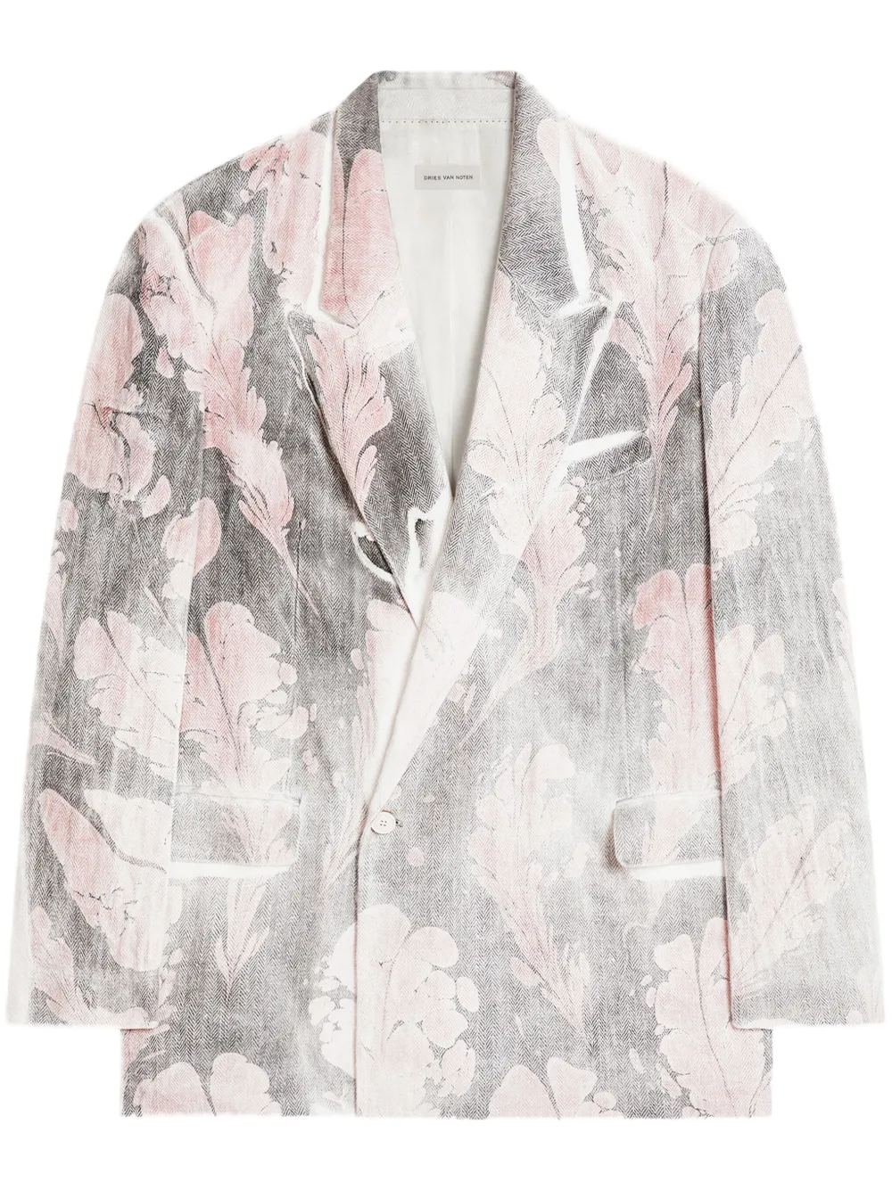 printed double-breasted blazer