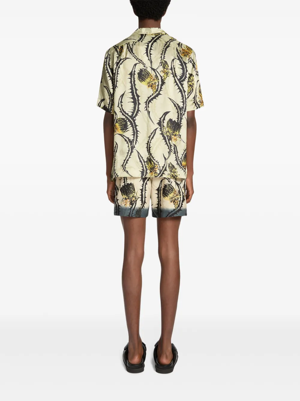 DRIES VAN NOTEN Zwembroek met print Beige