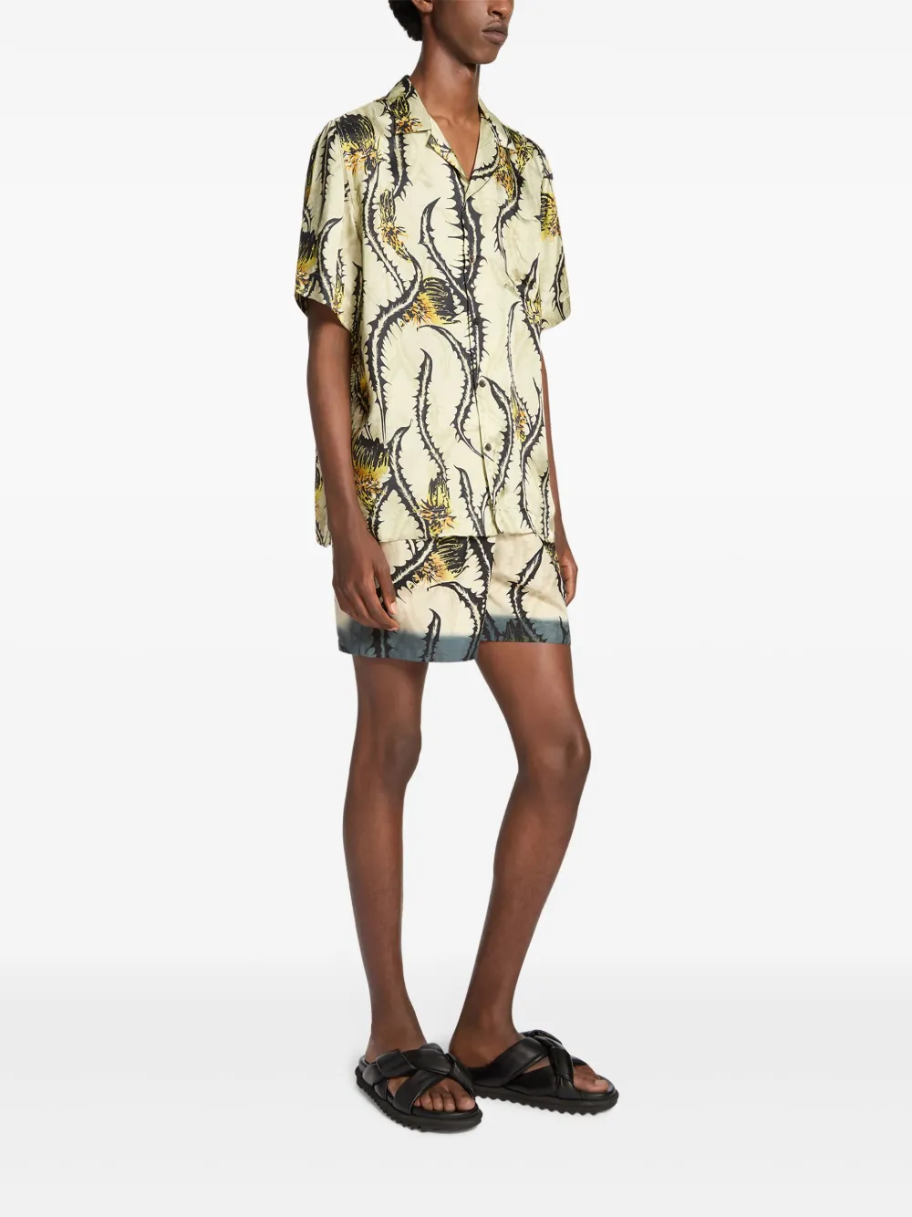 DRIES VAN NOTEN Zwembroek met print Beige