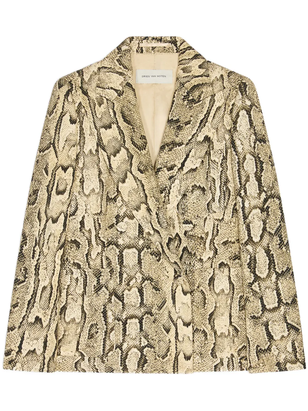 DRIES VAN NOTEN Blazer met dubbele rij knopen en jacquard Beige
