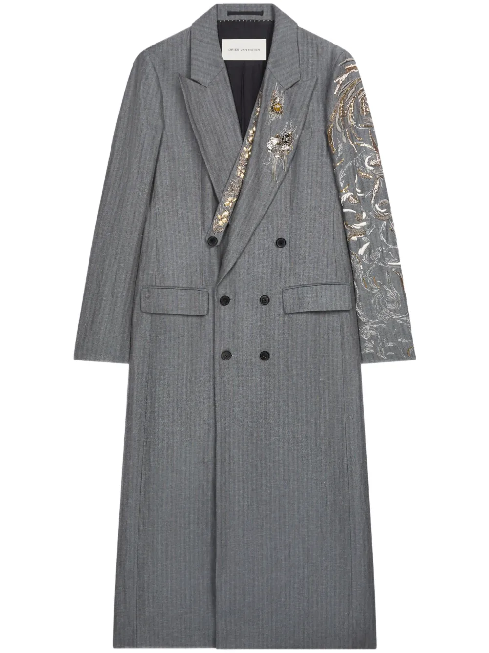 DRIES VAN NOTEN embellished coat | Grey | Image 1