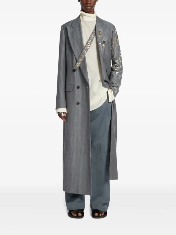 DRIES VAN NOTEN デコラティブ コート | グレー | FARFETCH JP