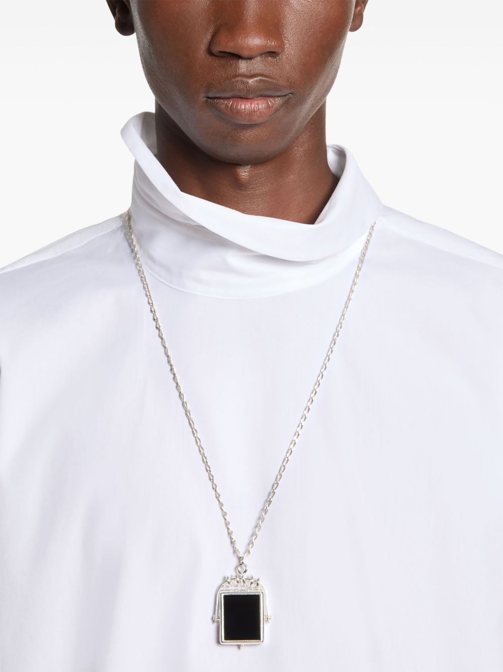 DRIES VAN NOTEN stone-pendant necklace - Black