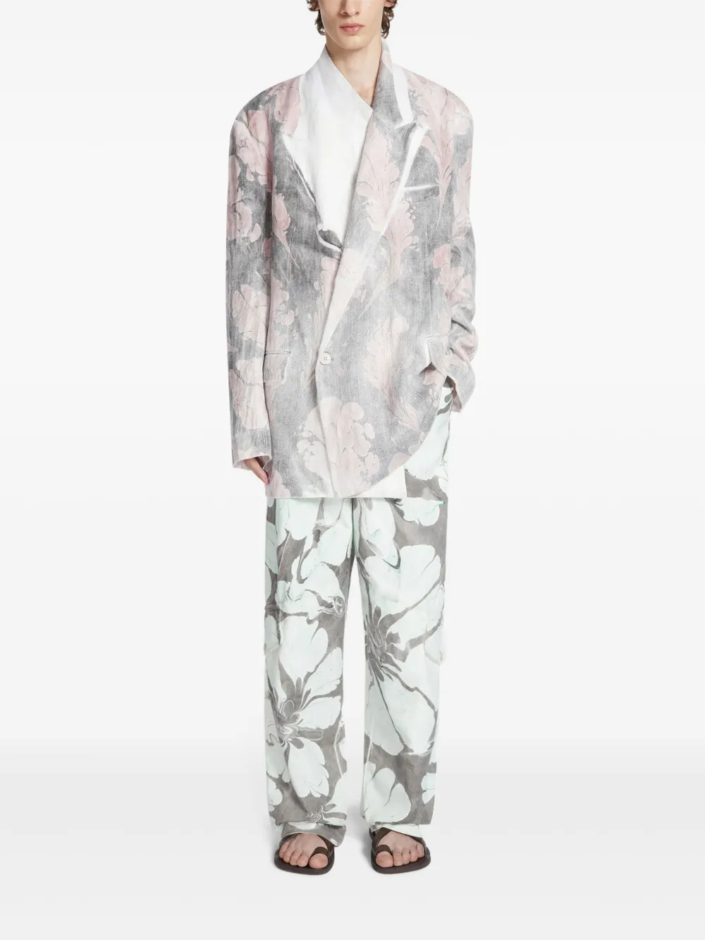 DRIES VAN NOTEN Broek met wijde pijpen - Grijs