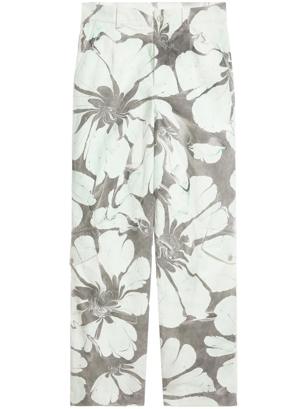 printed wide-leg trousers