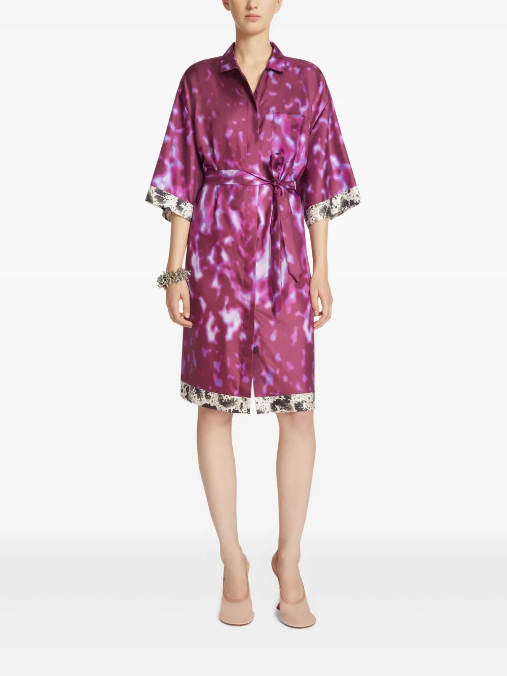 DRIES VAN NOTEN Zijden blousejurk - Roze