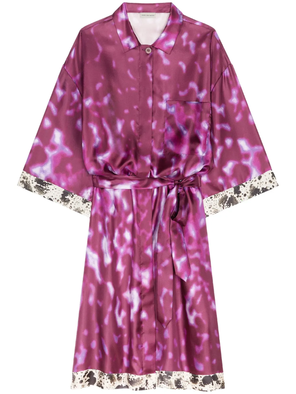 DRIES VAN NOTEN Zijden blousejurk Roze