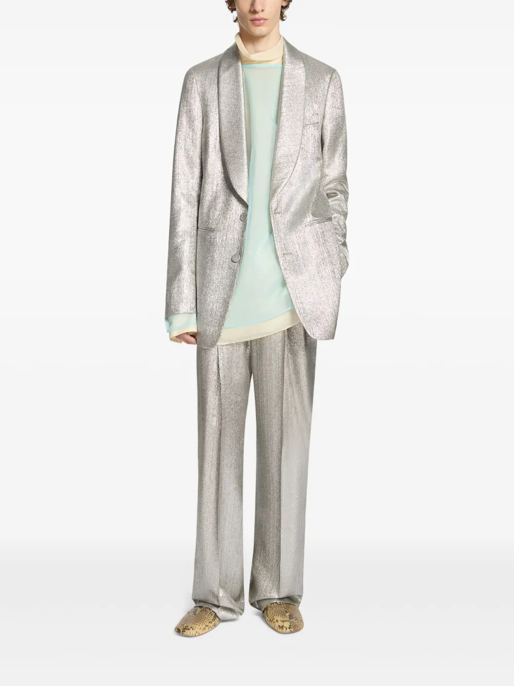 DRIES VAN NOTEN Getailleerde blazer - Zilver