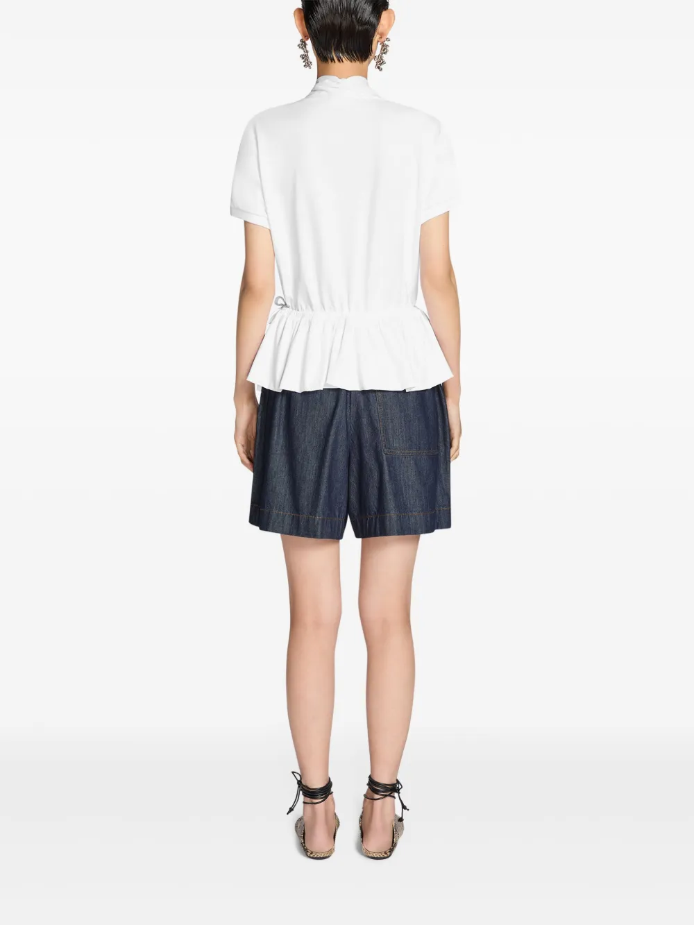 DRIES VAN NOTEN Wijde denim shorts Blauw