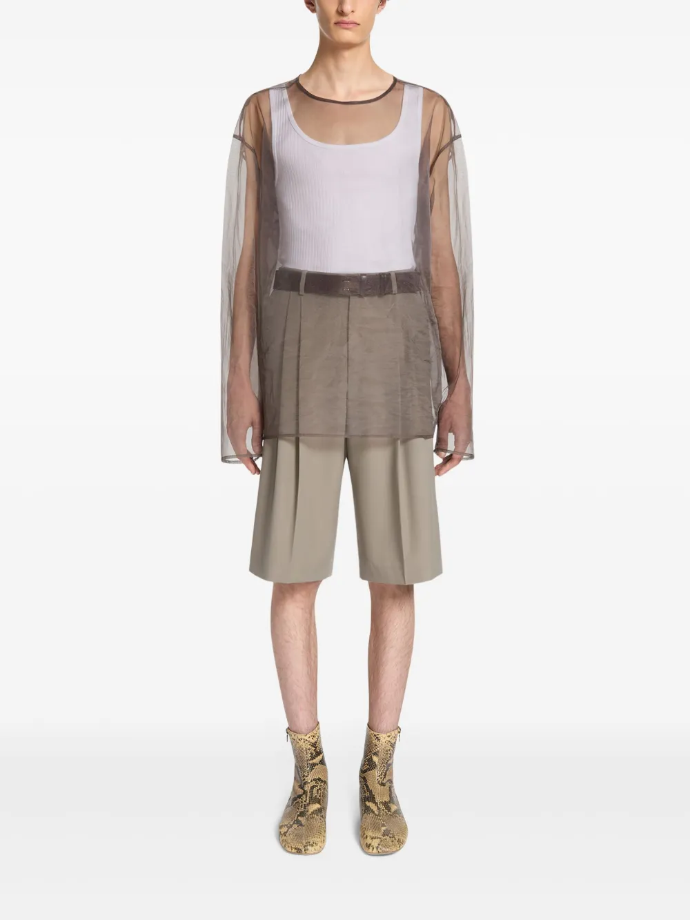 DRIES VAN NOTEN Wollen shorts - Beige