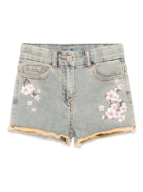 Monnalisa floral-embroidered shorts