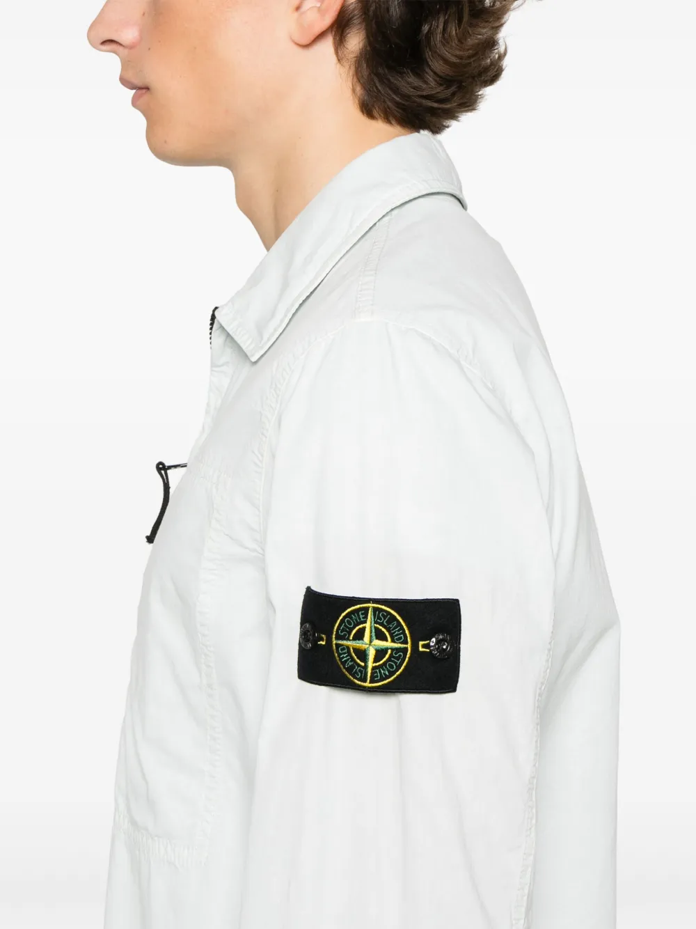 Stone Island Jack met afneembare badge Blauw