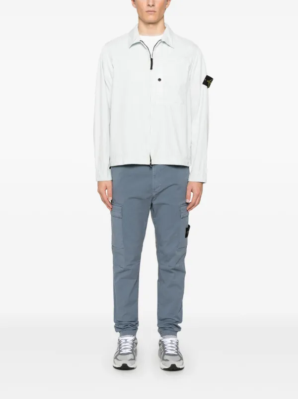 STONE  [ロゴ パッチ ジャケット - ブルー] Stone Island デタッチャブルパッチ ジャケット | ブルー