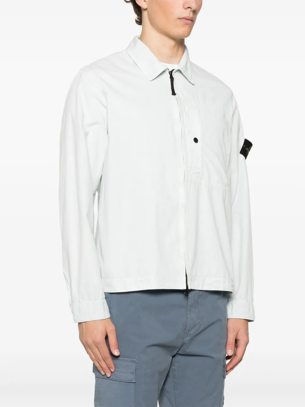 Stone Island Jack met afneembare badge Blauw