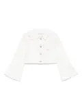 Monnalisa Butterfly denim jacket - White