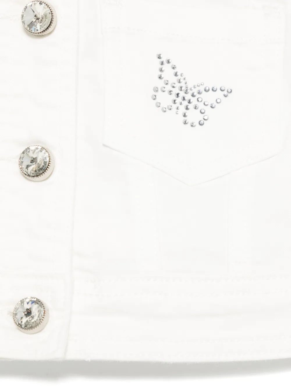 Monnalisa Butterfly spijkerjack Wit