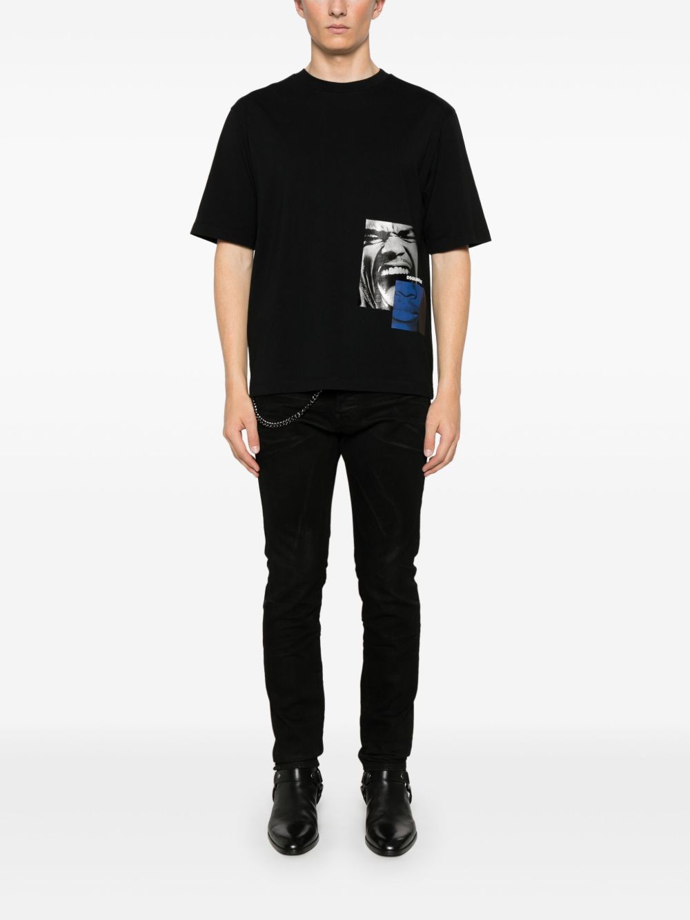 DSQUARED2 T-shirt met grafische print - Zwart