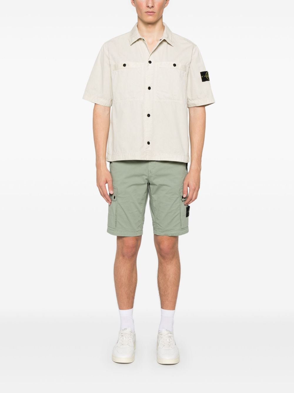 Stone Island Overhemd met afneembare badge - Beige