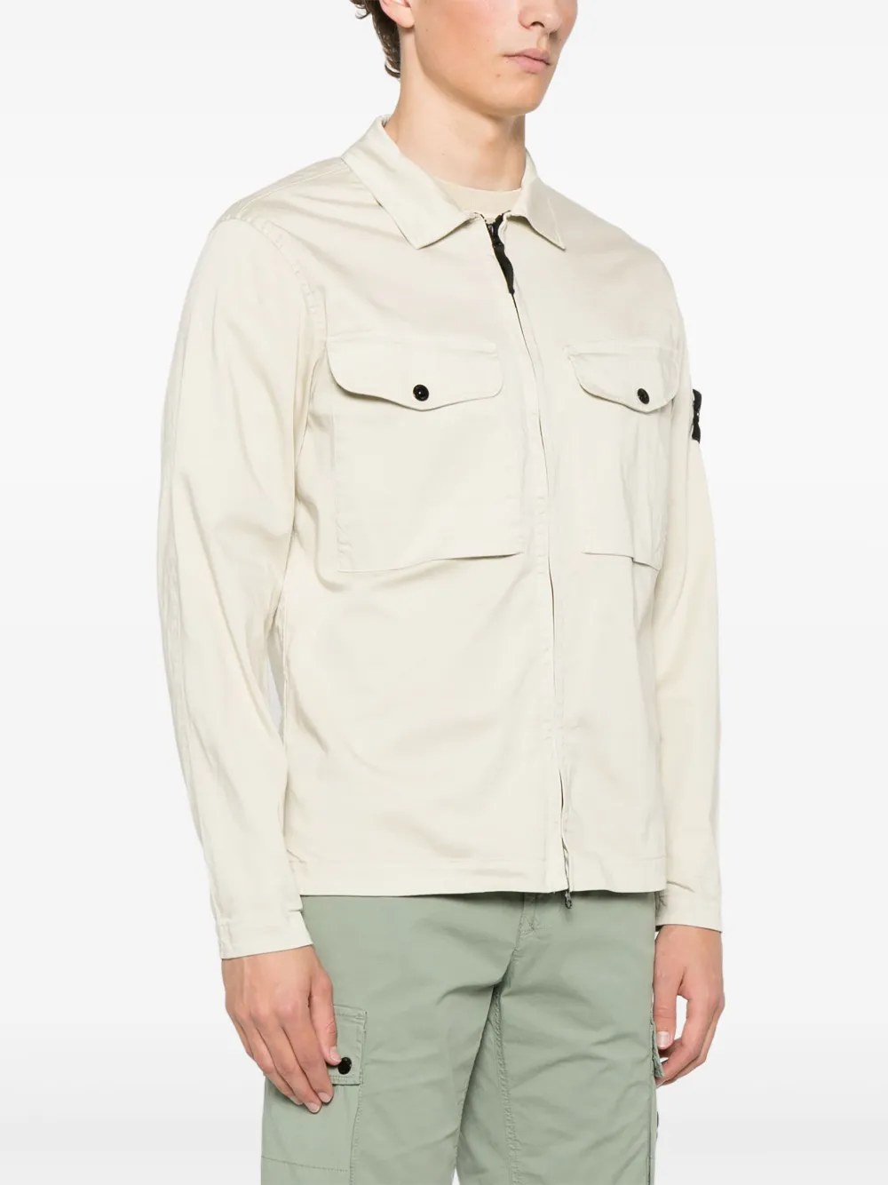 Stone Island Jack met afneembare patch Beige