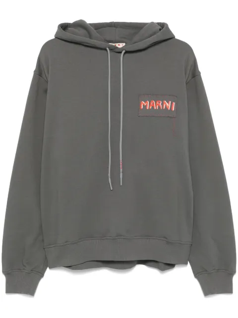 Marni logo-patch hoodie