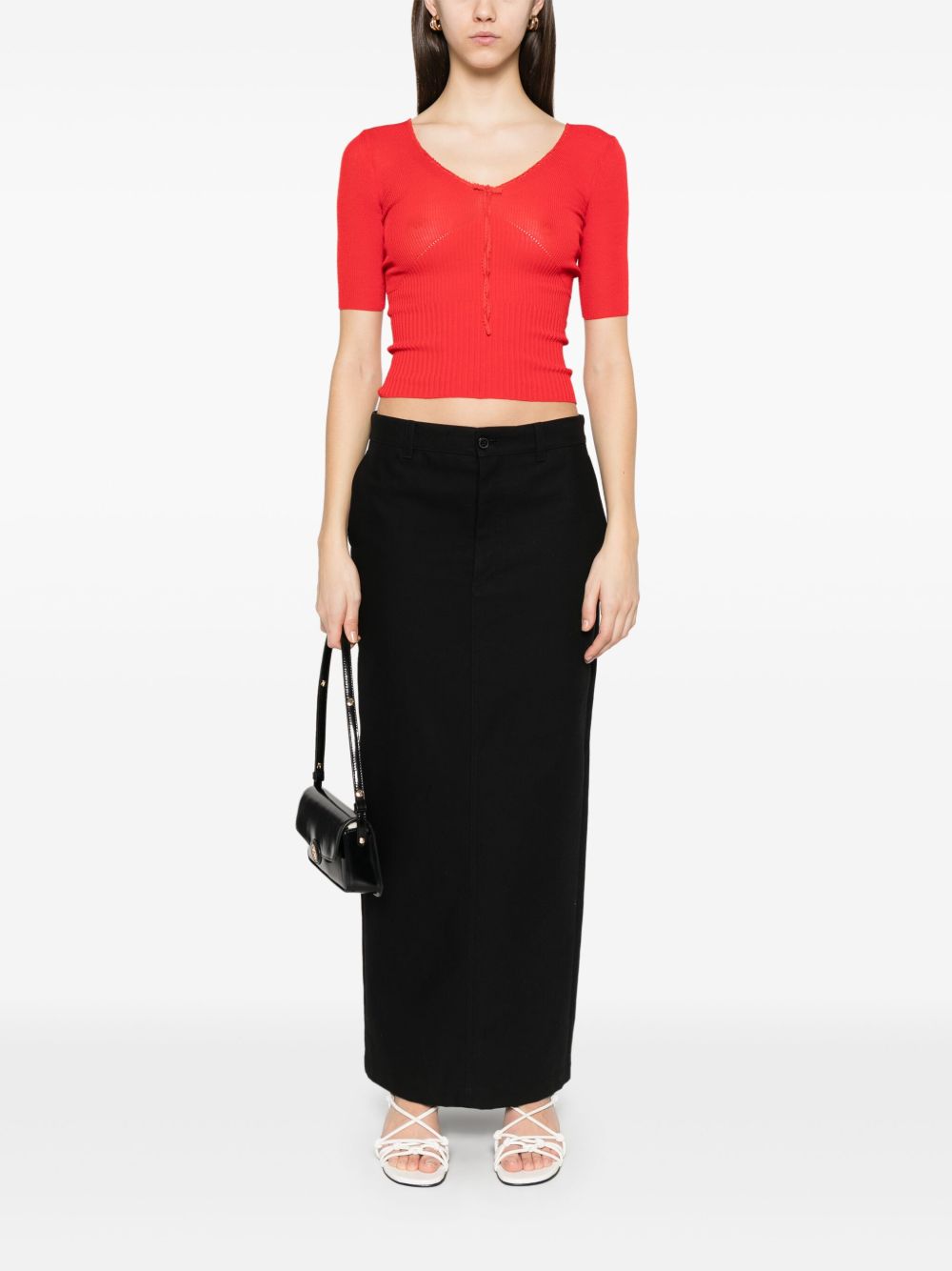 Ermanno Scervino Top met V-hals - Rood