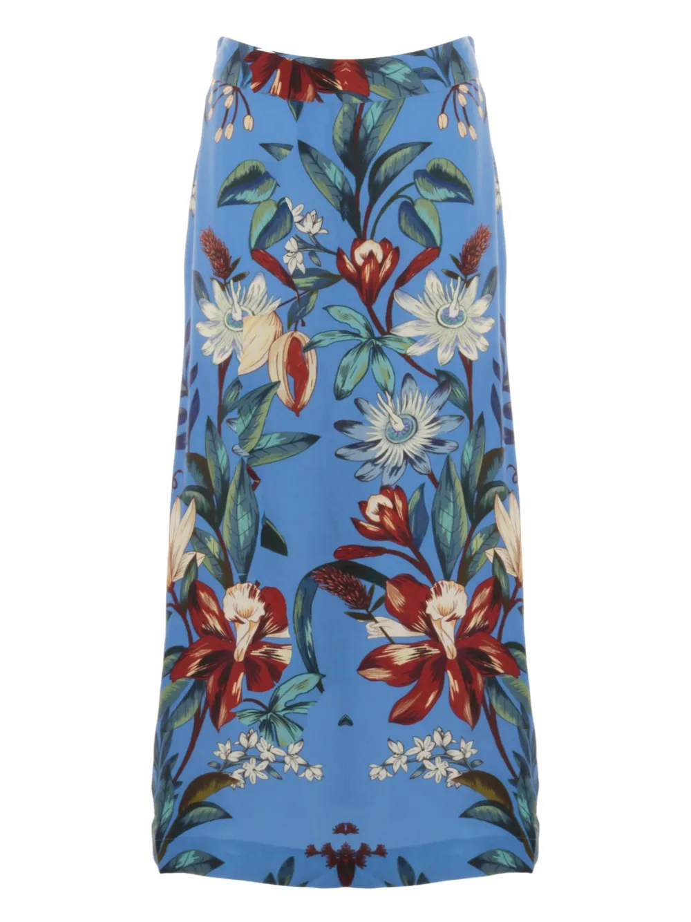 FARM Rio Surreal Flowers midi skirt - Blauw