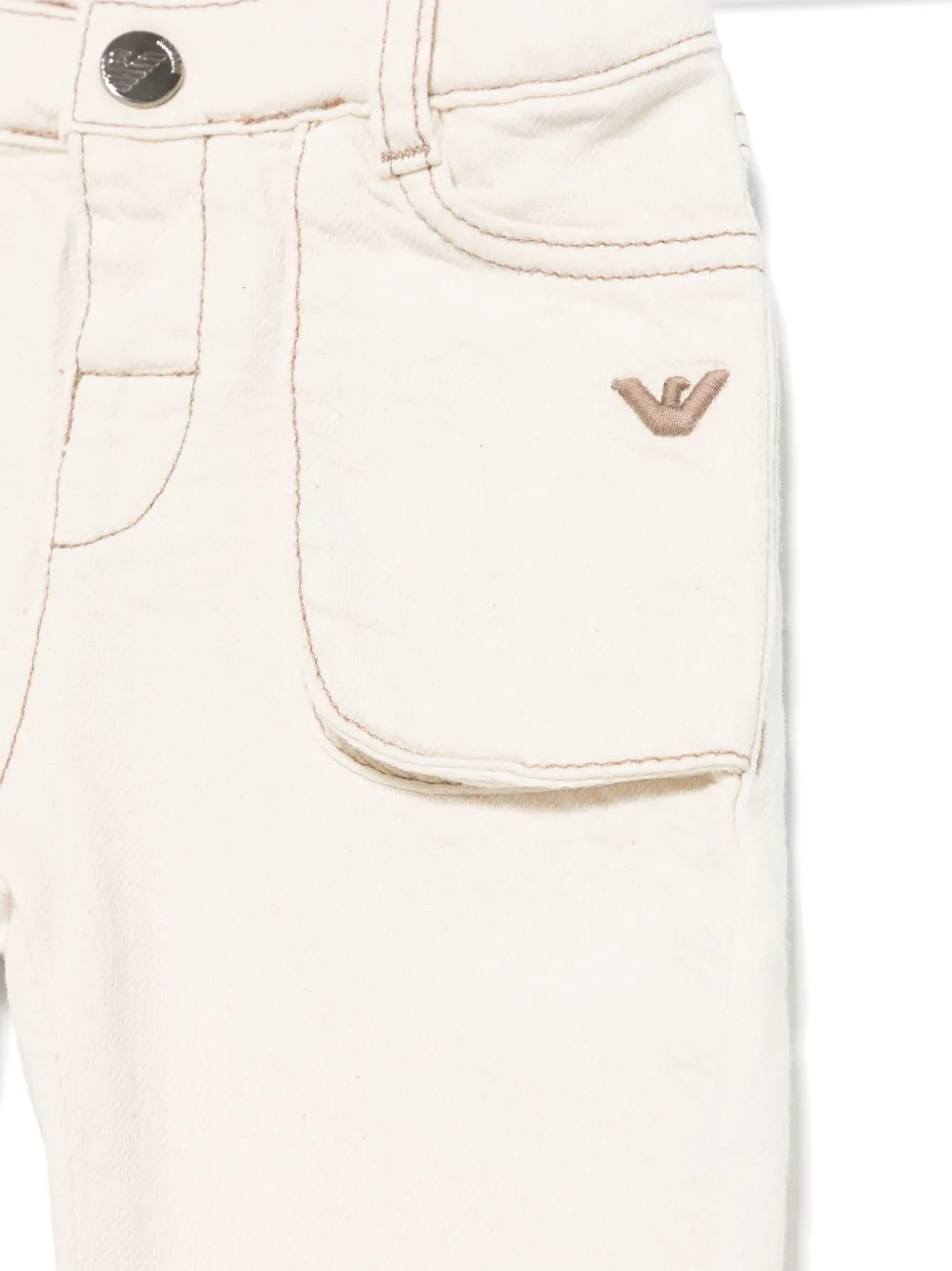 Emporio Armani Kids Broek met geborduurd logo Beige