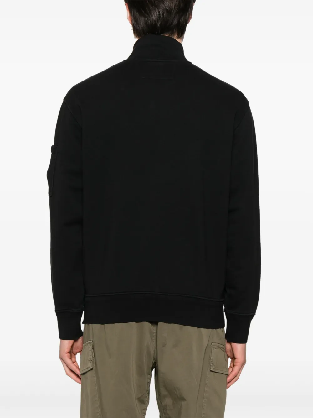 C.P. Company Fleece sweater met diagonale print Zwart