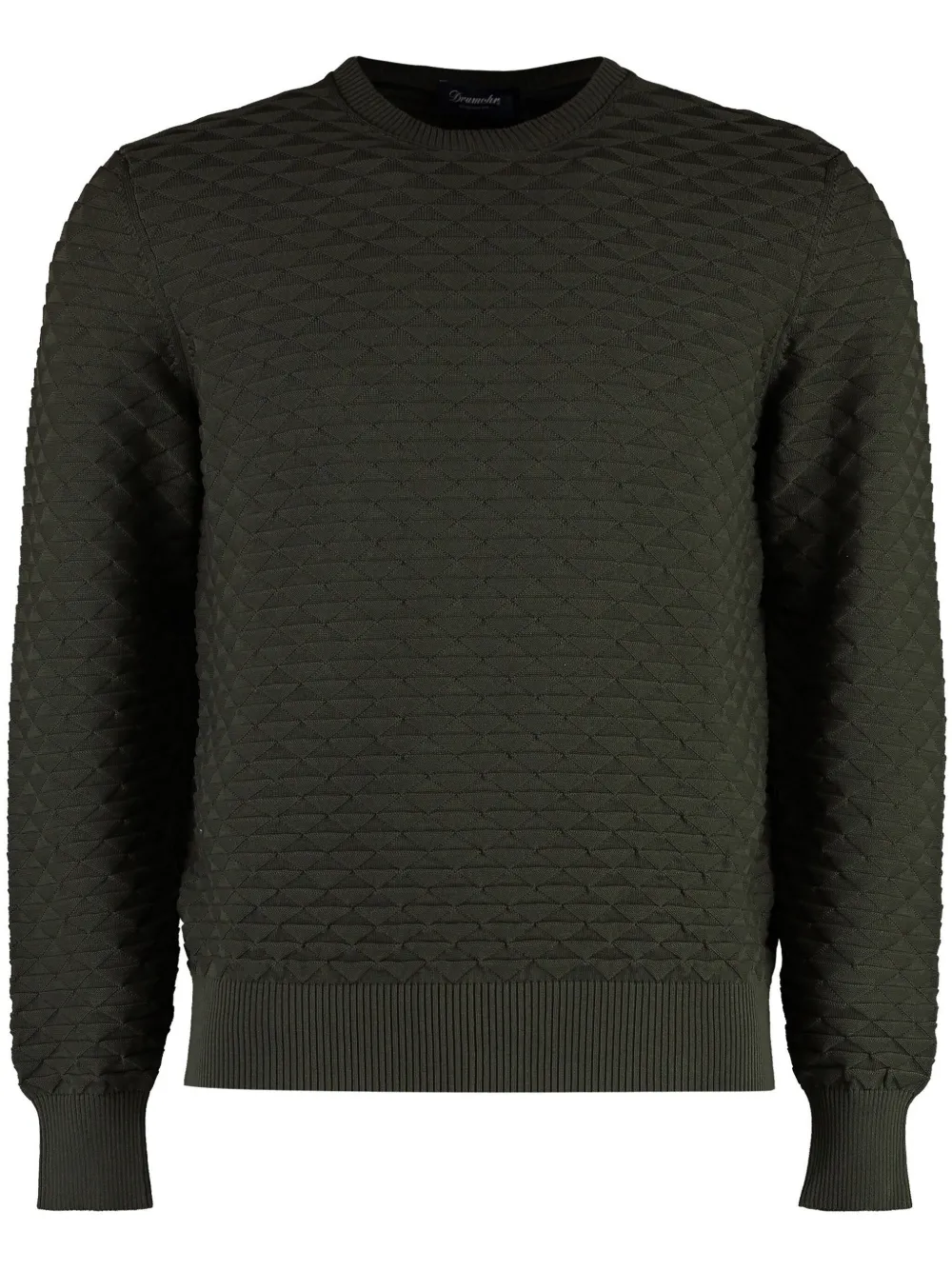 Drumohr pull en coton à losanges en jacquard | vert | Image 1