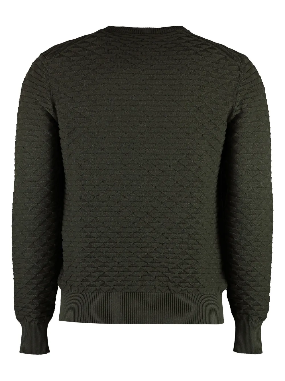 Drumohr Katoenen sweater met diamantjacquard - Groen