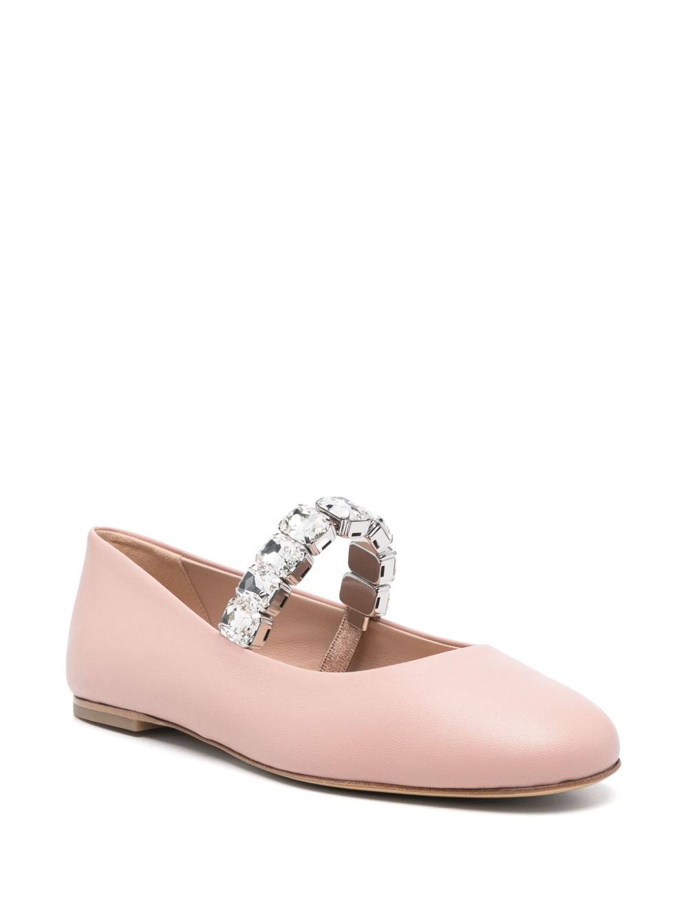 Casadei crystal-embellished ballet flats - Roze