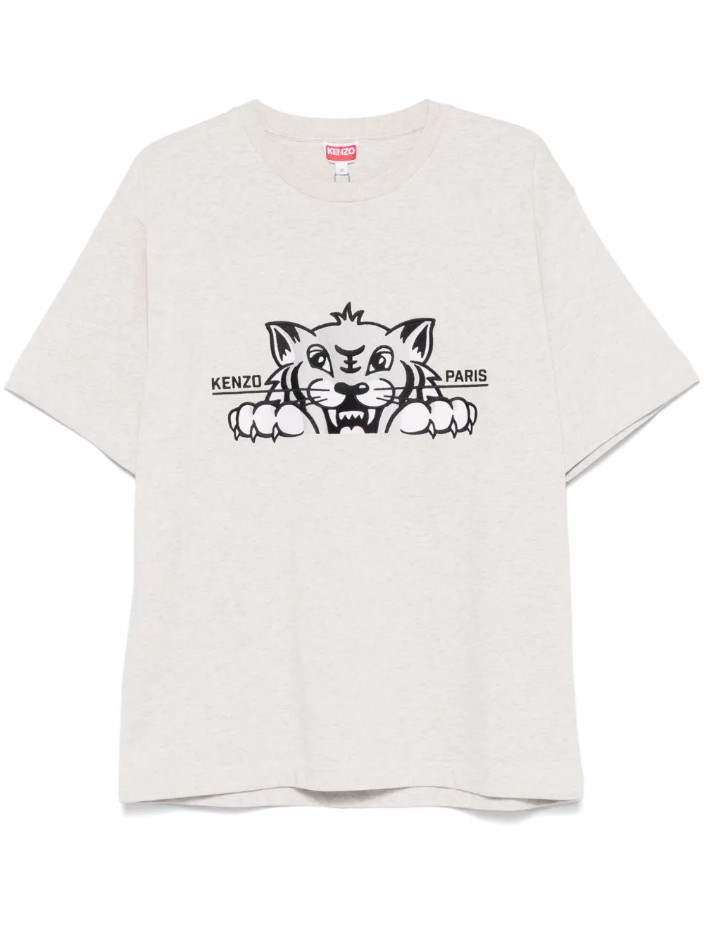 Kenzo Happy Tiger T-shirt met borduurwerk Grijs