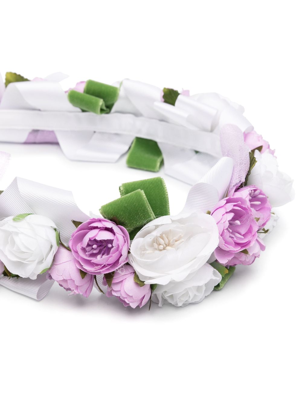 Colorichiari floral-appliqué head band - White