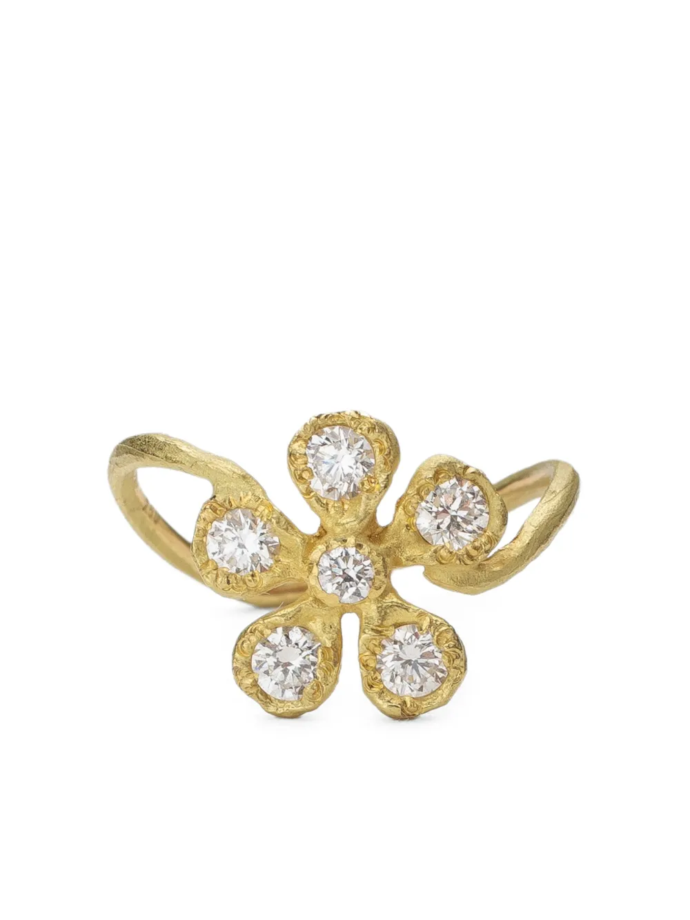 18kt yellow gold Big Flores diamond ring