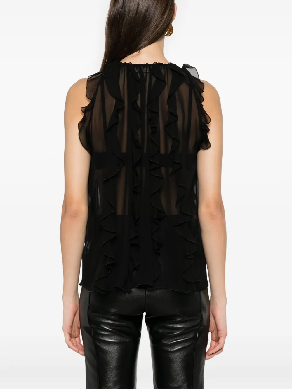 Blumarine Blouse met ruches Zwart