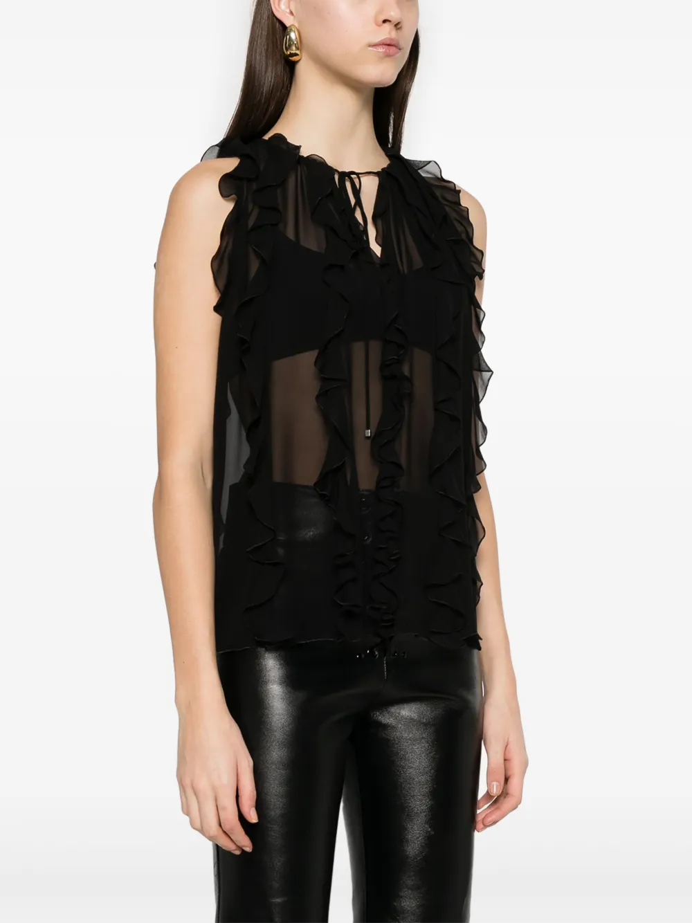 Blumarine Blouse met ruches Zwart