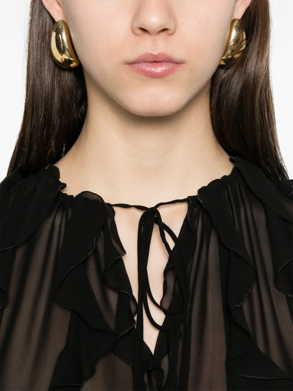 Blumarine Blouse met ruches Zwart