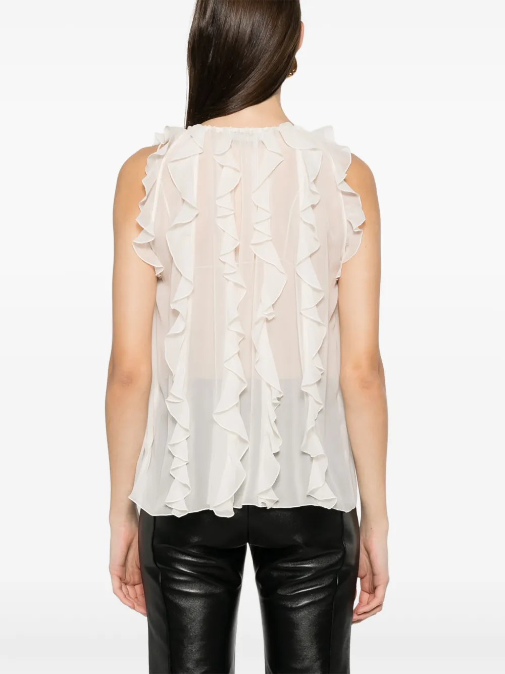 Blumarine Tanktop met ruches Beige