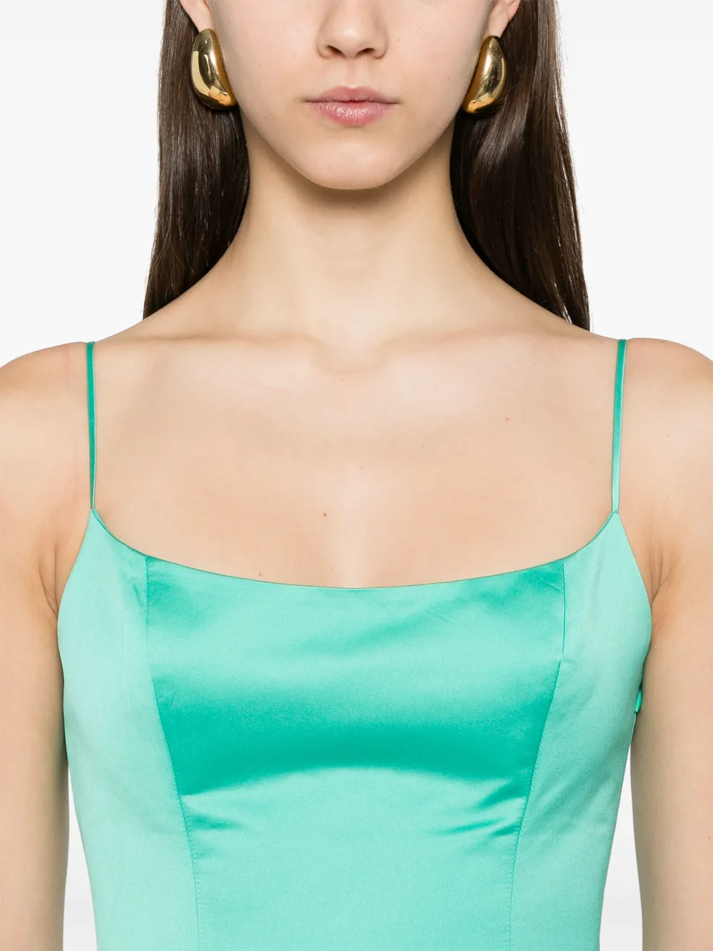 Blumarine Satijnen midi-jurk Groen